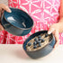 Galaxy Blue Ceramic Snack Bowl Set of 2, 500 ML